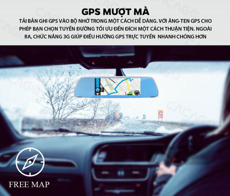 camera hành trình cacago c08a sử dụng GPS rất mượt mà
